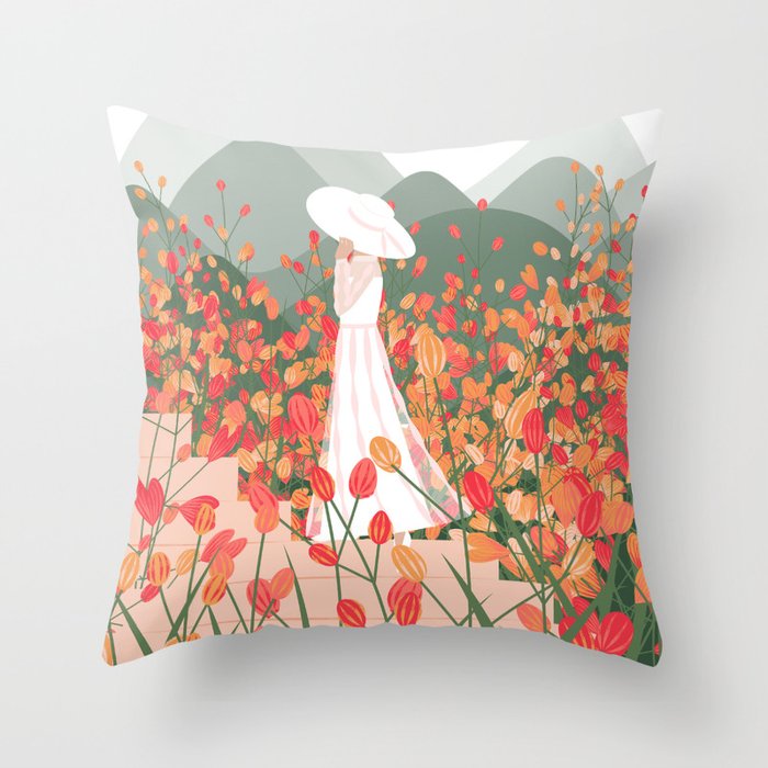 Plant Girl #7 Throw Pillow