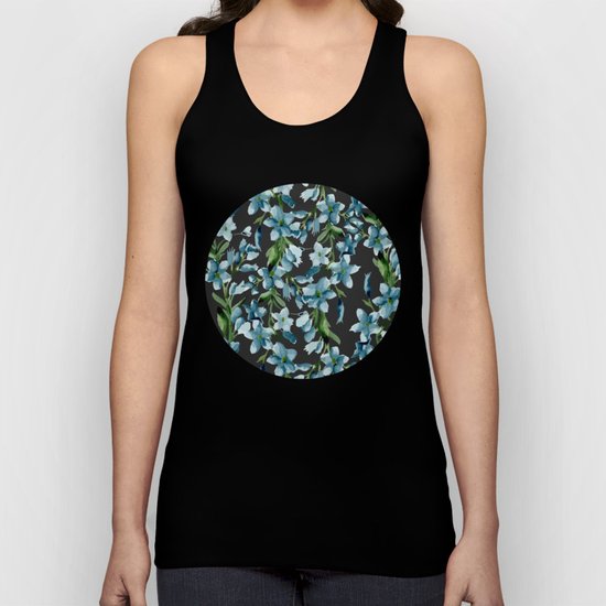 Blue branches pattern Unisex Tank Top