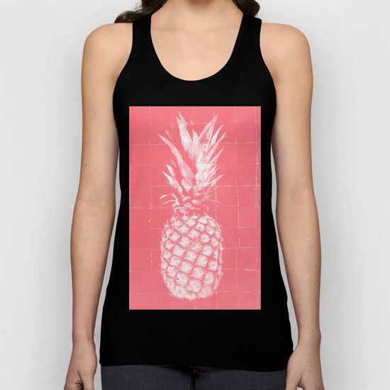 Hot pink pineapple Unisex Tank Top