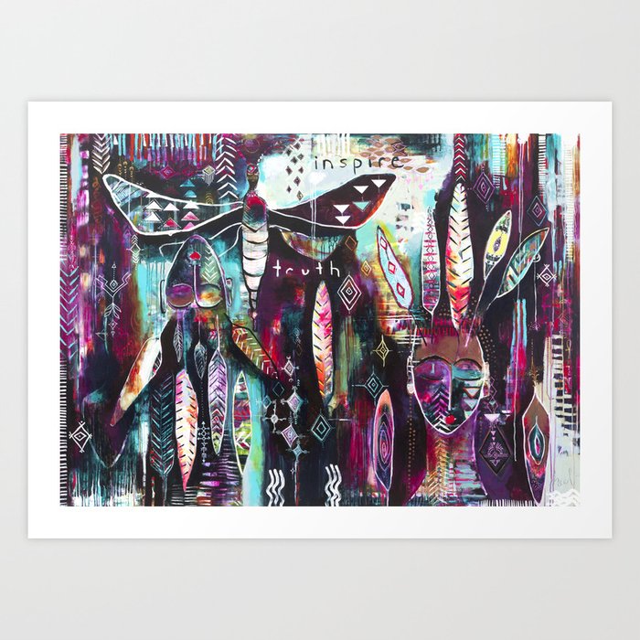 Inspire Truth Original Painting By Flora Bowley Lynzee Lynx Art
