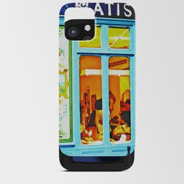 French Patisserie Murais Jewish Paris Cafe street sceen watercolor colorful portrait painting iPhone Card Case