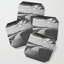 Walk the Line - Depth of Sand Dunes at White Sands National Park New Mexico in Black and White Coaster