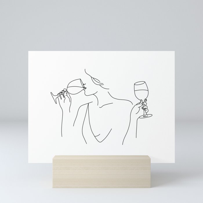 Double Fisting Wine Mini Art Print