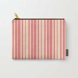 [ Thumbnail: Light Coral and Bisque Colored Stripes/Lines Pattern Carry-All Pouch ]