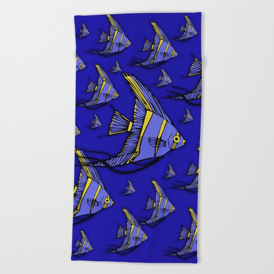 Angelfish Blue Beach Towel