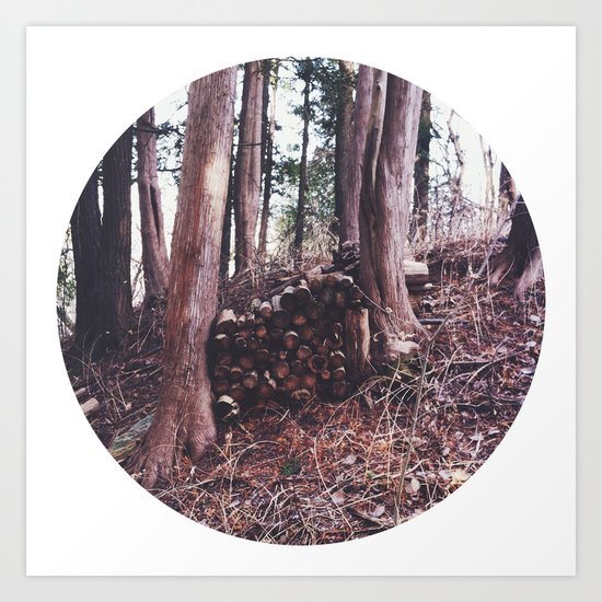 Stack of wood Art Print