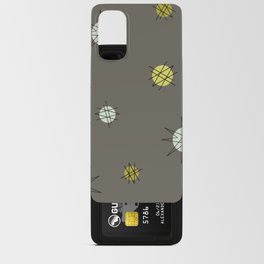 Atomic Age Starburst Planets Dark Gray Yellow  Android Card Case