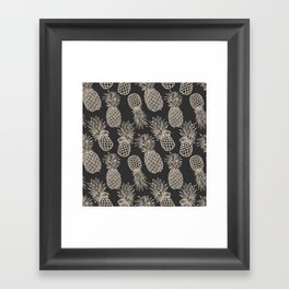 Fresh Pineapples Black & White Framed Art Print