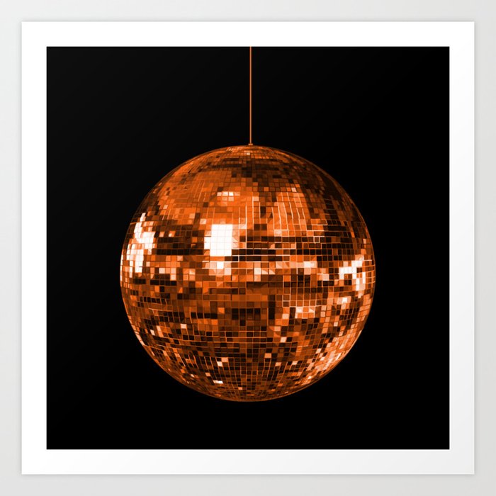 Dazzling Orange Disco Ball  Art Print