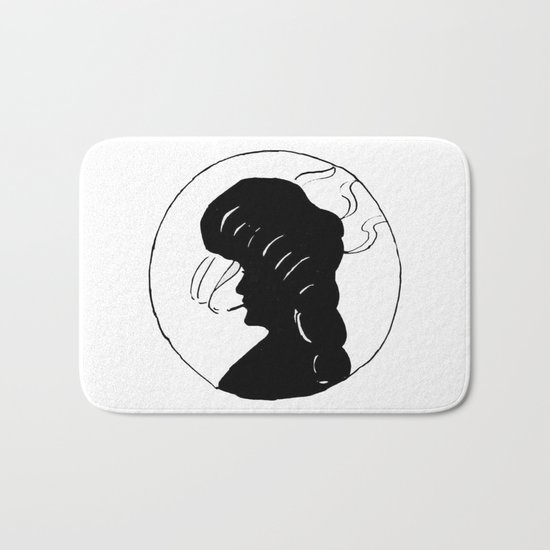 Lady smoking. Bath Mat