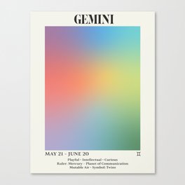 Gemini Zodiac Astrology Gradient Art Print Canvas Print