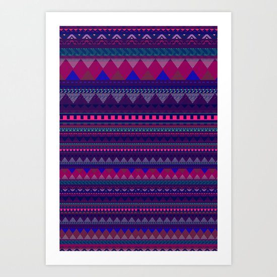 KNITTED AZTEC PATTERN Art Print
