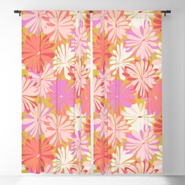 Close up spring flowers in pink color palette Blackout Curtain