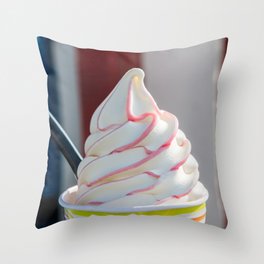 Soft serve colorful stripes in vanilla ice cream Throw Pillow