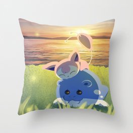Skitty and Spheal Throw Pillow
