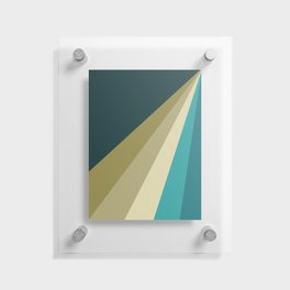 Green and blue diagonal retro stripes Floating Acrylic Print
