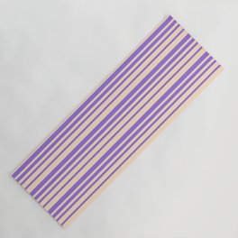 [ Thumbnail: Bisque & Purple Colored Lines/Stripes Pattern Yoga Mat ]