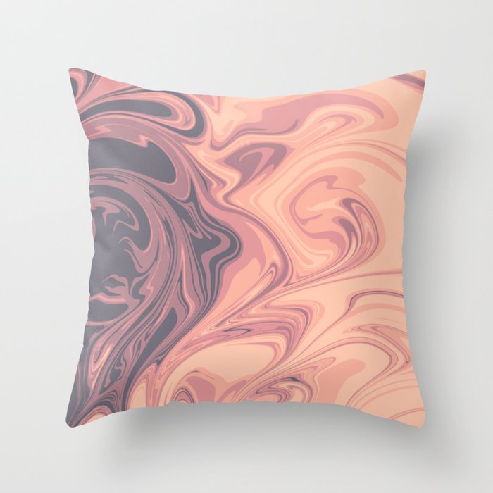Sunset Pastels Abstract Fluid Artwork Throw Pillow