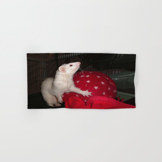 The Ivory Ferret and the Starry Red Bouncy House Hand & Bath Towel