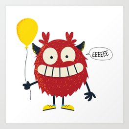 smile with balloon Art Print