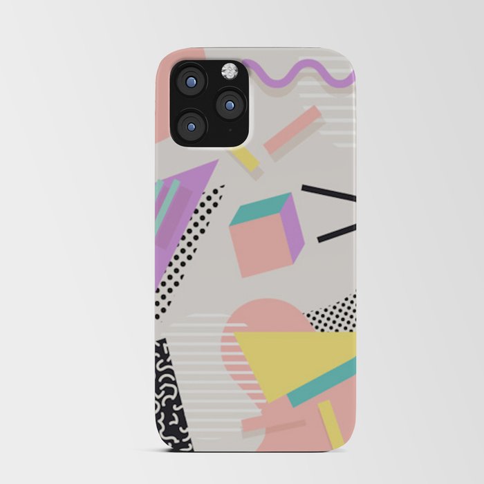80s / 90s RETRO ABSTRACT PASTEL SHAPE PATTERN iPhone Card Case