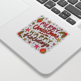 Merry Christmas and Happy Holidays Sticker
