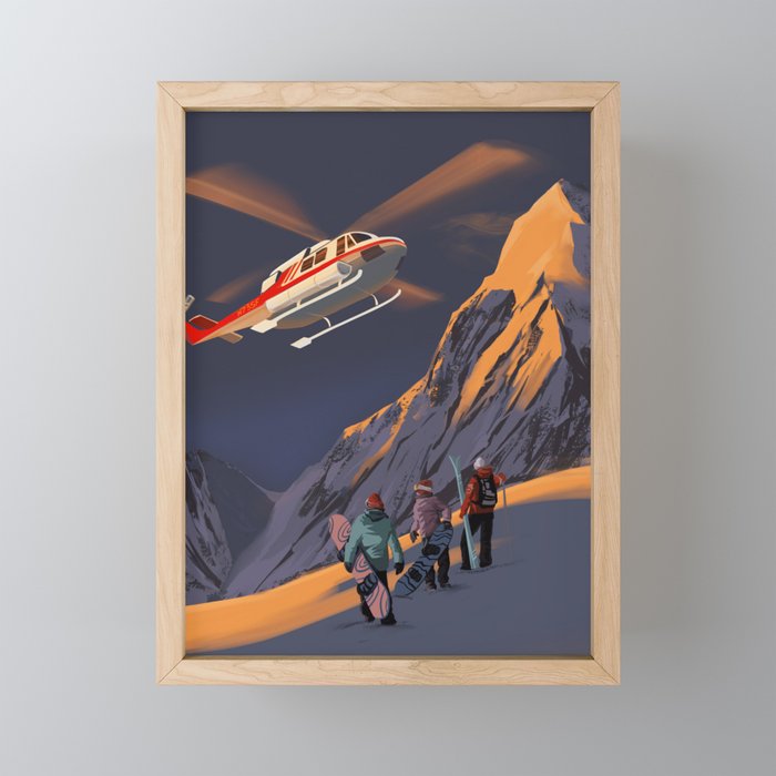 Sunrise Heli Ski Framed Mini Art Print