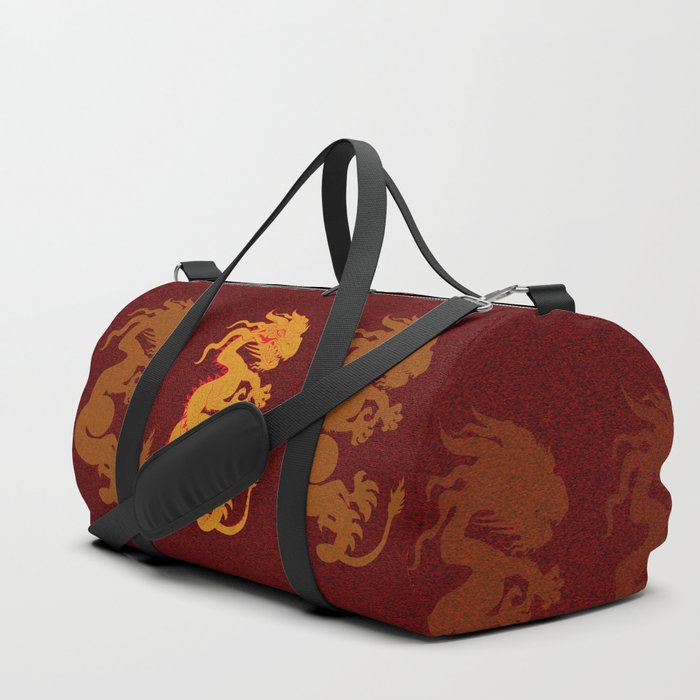 Golden Dragon Pattern Duffle Bag