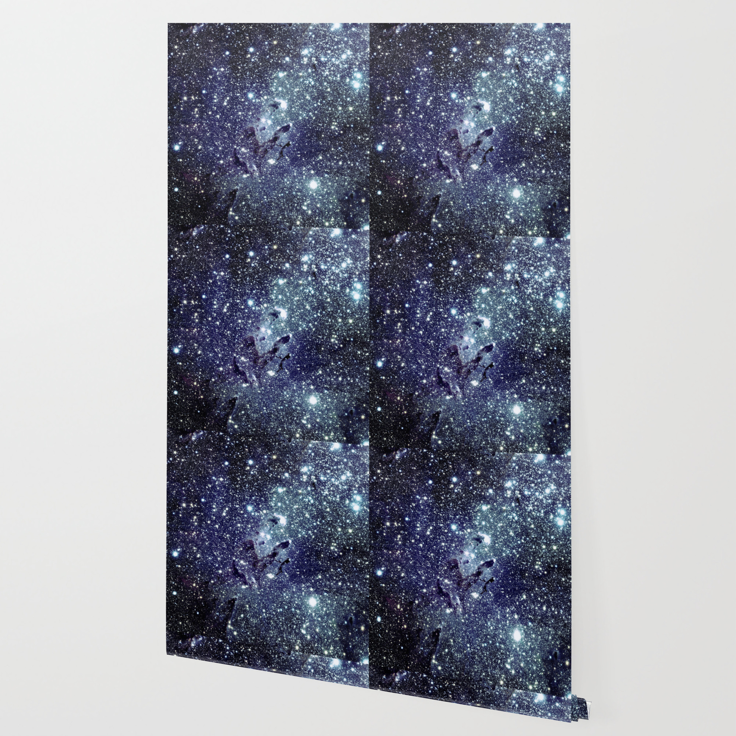 The Eagle Nebula Pillars Of Creation Midnight Indigo Teal Blue Wallpaper By Me101 Society6