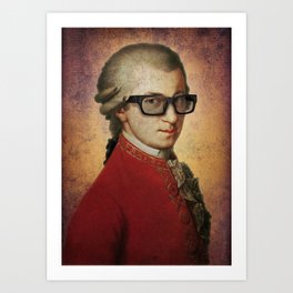 Hipster Mozart Art Print
