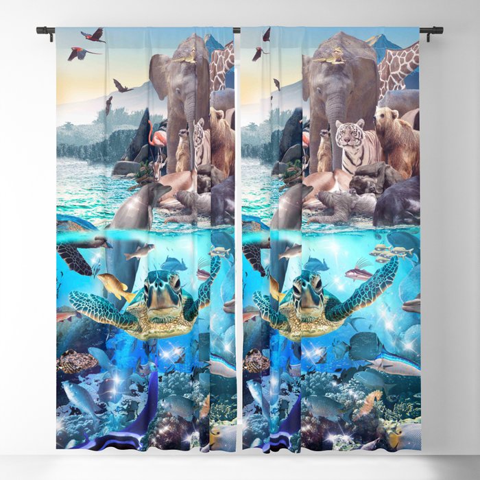 Ocean African Japanese Animal Animals Group Scene Blackout Curtain