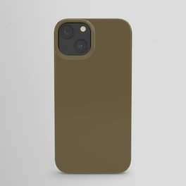 Dark Brown Solid Color Pantone Lizard 18-0629 TCX Shades of Yellow Hues iPhone Case