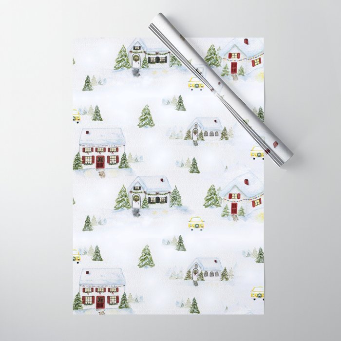 Winter Wonderland Village Wrapping Paper By Sweetseasonsart Society6