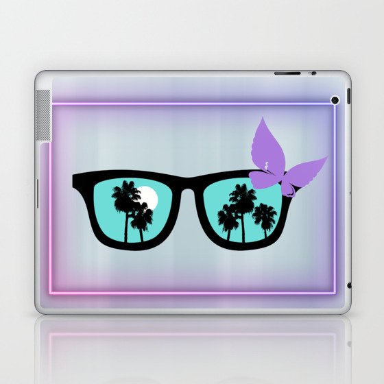 Purple Neon Sunglasses Laptop & iPad Skin
