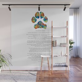 Rainbow Bridge Poem With Colorful Paw Print by Sharon Cummings Wall Mural