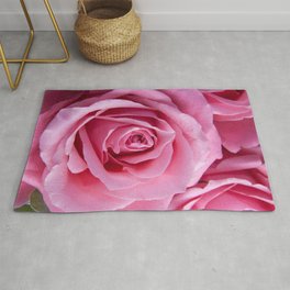 Beautiful Pink Rose Blooming Rug