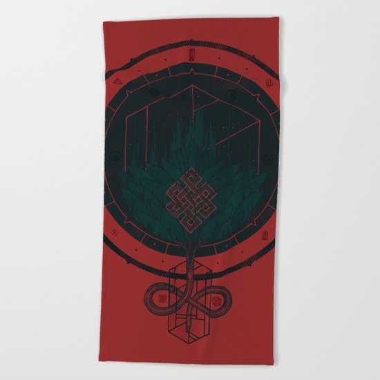 Dark Dahlia Beach Towel