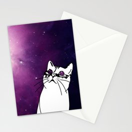 PEARL IN SPACE Pink Nebula Stationery Card