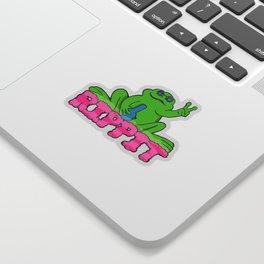 Rippit The Stoner Peace Frog Sticker
