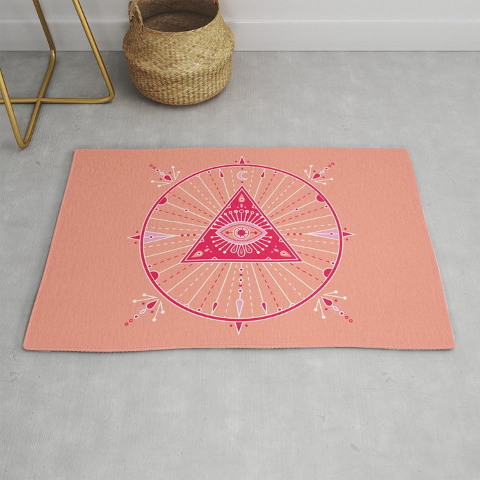 Evil Eye Mandala – Pink Rug