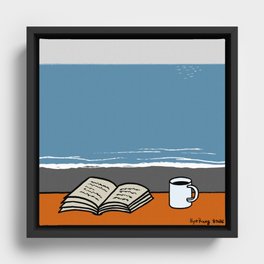 Beach Cafe Framed Canvas