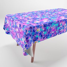 Modern pink navy blue teal abstract stars pattern Tablecloth