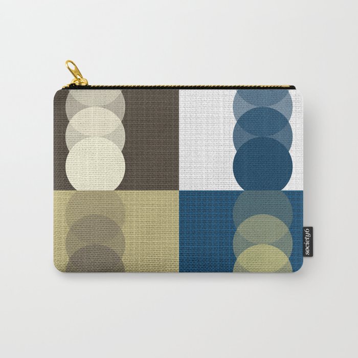 Grid retro color shapes patchwork 4 Carry-All Pouch