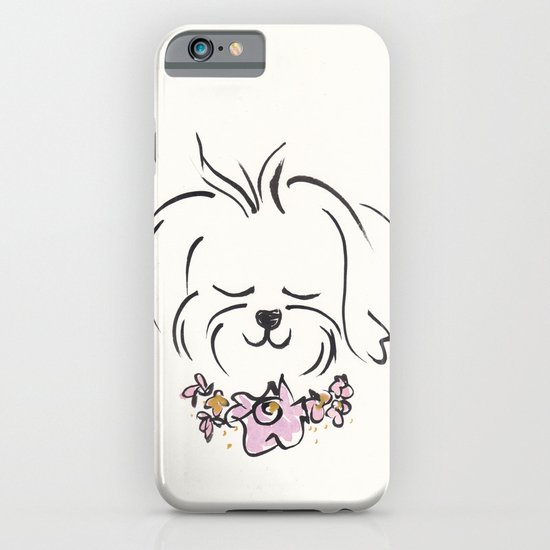 Shih Tzu Pup Dog with Flower Collar iPhone & iPod Case