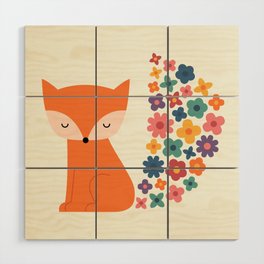 Floral Fox Wood Wall Art