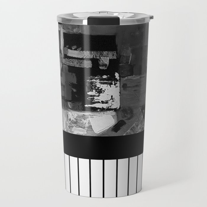 B&W II - Black and white, abstract, contrasting pattern Travel Mug