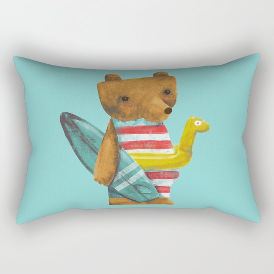 Summer Bear Rectangular Pillow