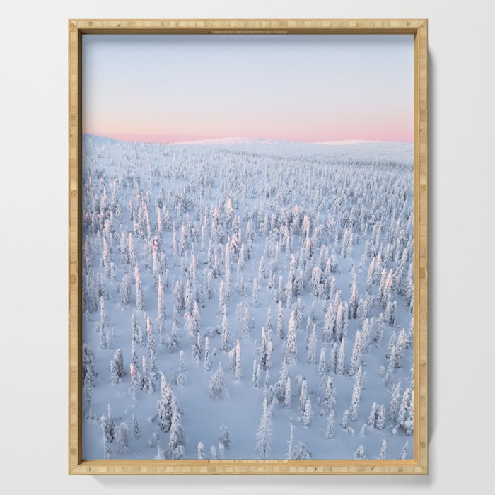 Frozen Forest | Aerial Drone Serving Tray