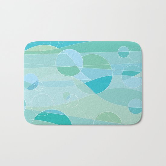 Abstract Ocean Waves Graphic Art Bath Mat