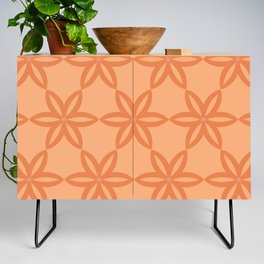 Geometric Flowers Pattern - Orange Credenza